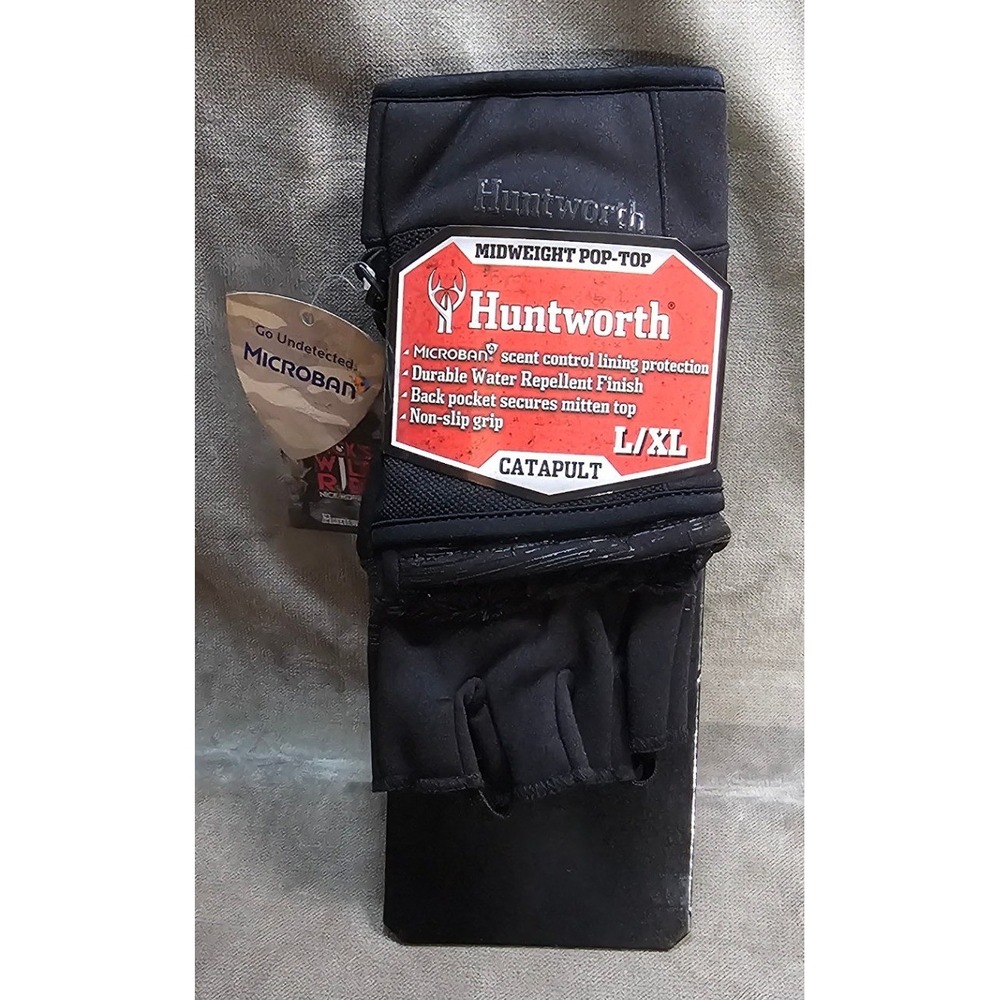 NWT Huntworth Catapult Mens Midweight Pop-Top Hunting Mitten Gloves L/XL